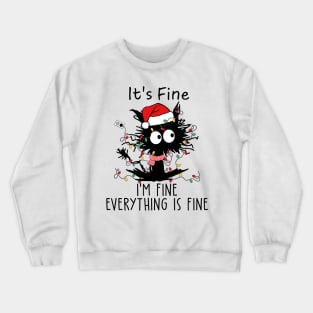 Black Cat Christmas Mess Crewneck Sweatshirt